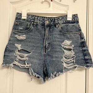 Distressed Denim Shorts